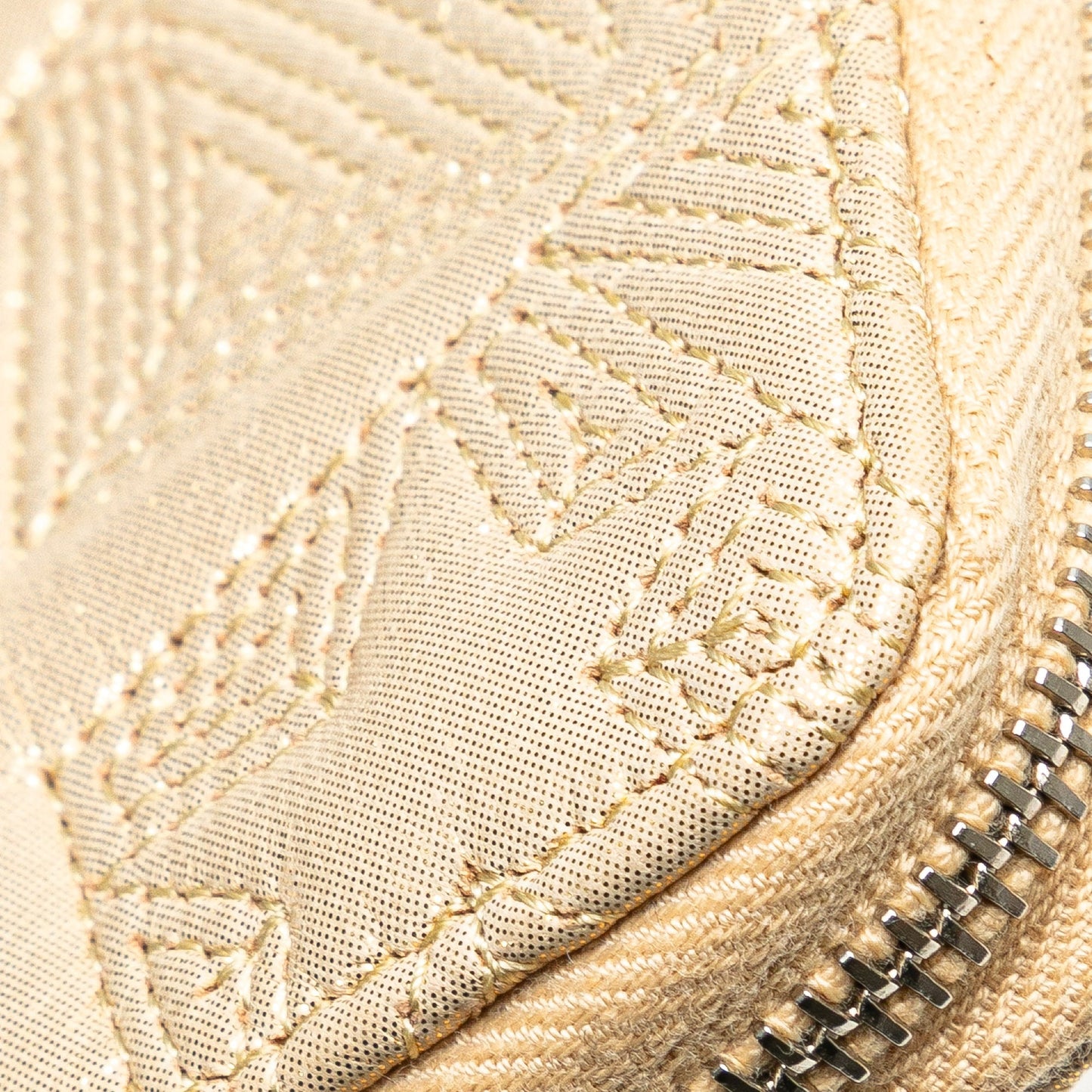 Gold Chanel Medium Metallic Lambskin Star Embossed Zip Around Wallet