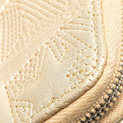 Gold Chanel Medium Metallic Lambskin Star Embossed Zip Around Wallet