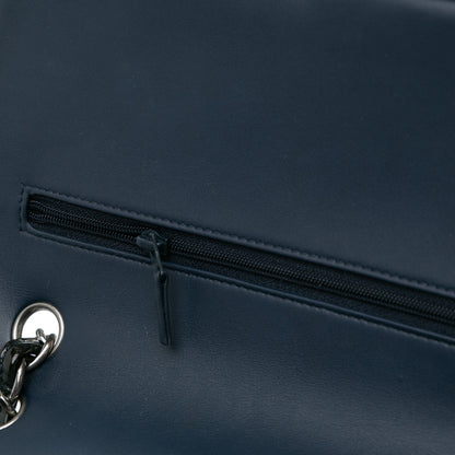 Blue Chanel Jumbo Classic Patent Double Flap Shoulder Bag