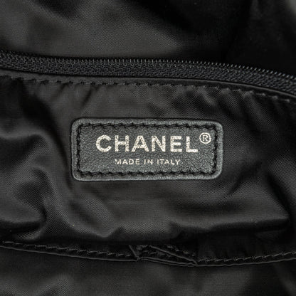 Black Chanel Large Quilted Knit Pluto Glitter Satchel