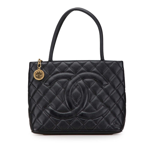 Black Chanel Caviar Medallion Tote