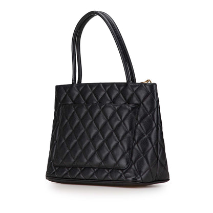 Black Chanel Caviar Medallion Tote