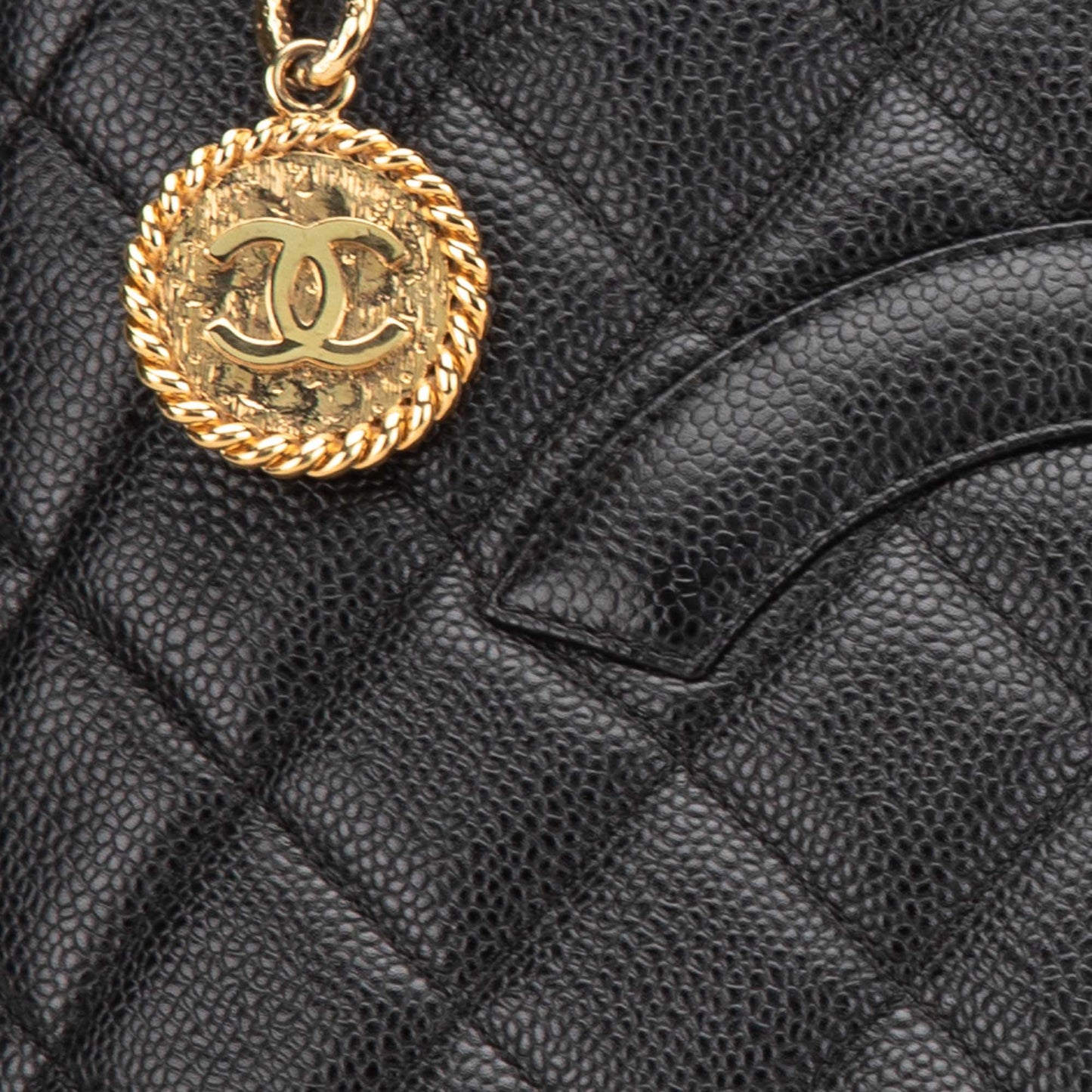 Black Chanel Caviar Medallion Tote