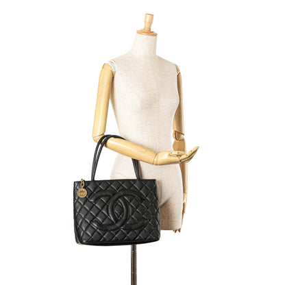 Black Chanel Caviar Medallion Tote