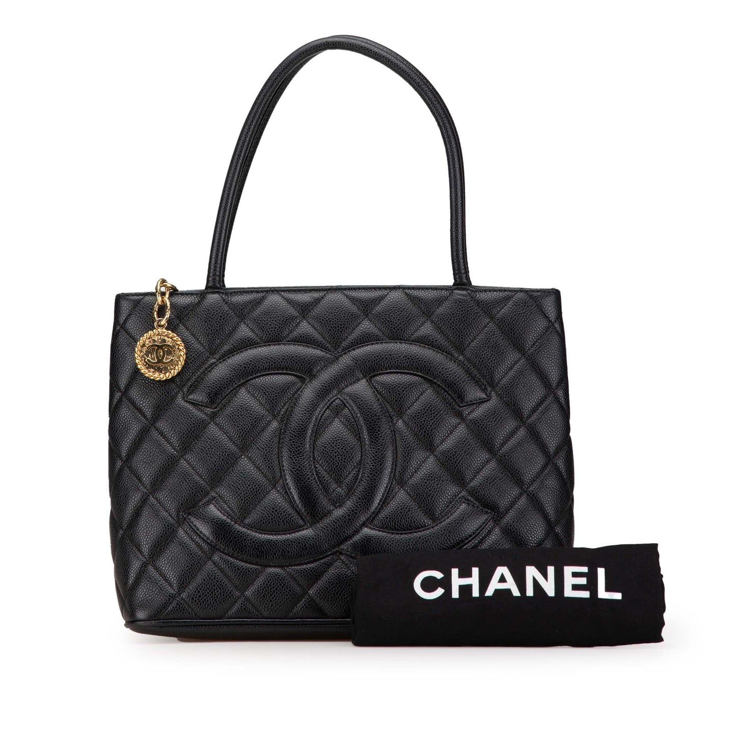 Black Chanel Caviar Medallion Tote