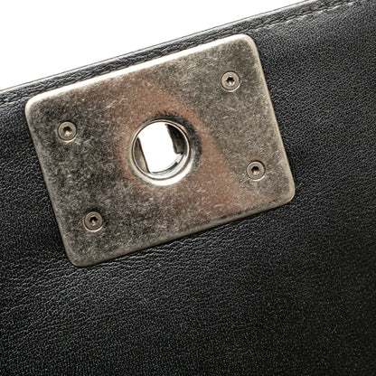 Black Chanel Medium Lambskin Boy Flap Crossbody Bag