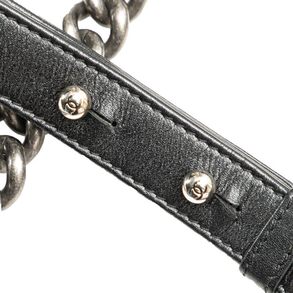 Black Chanel Medium Lambskin Boy Flap Crossbody Bag