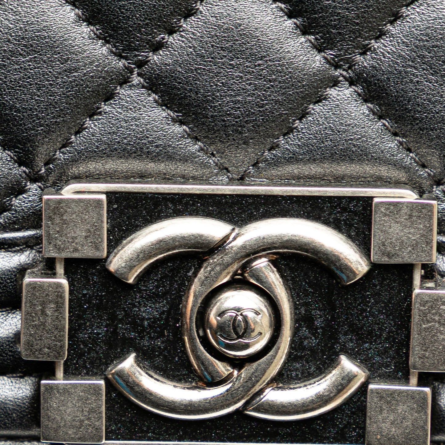 Black Chanel Medium Lambskin Boy Flap Crossbody Bag