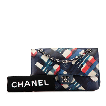 Blue Chanel Medium Classic Lambskin Airlines Double Flap Shoulder Bag