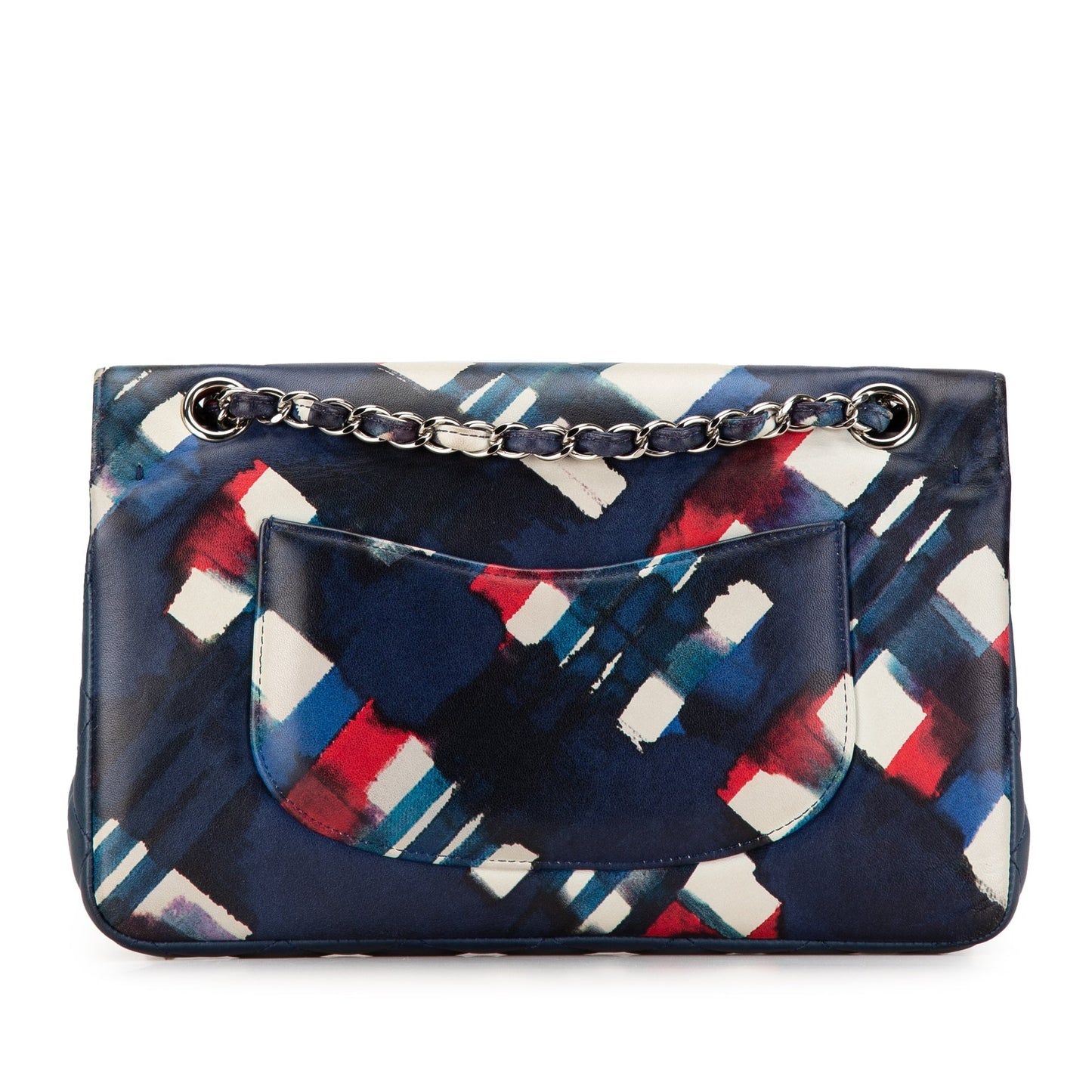 Blue Chanel Medium Classic Lambskin Airlines Double Flap Shoulder Bag