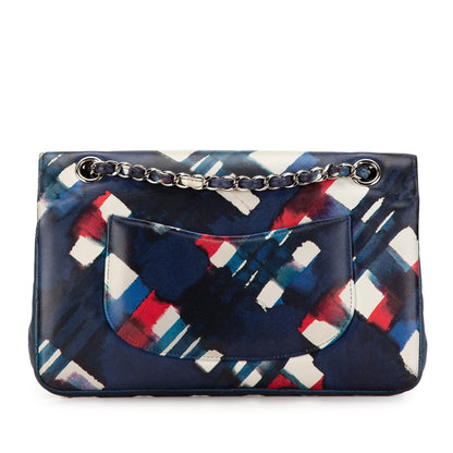 Blue Chanel Medium Classic Lambskin Airlines Double Flap Shoulder Bag