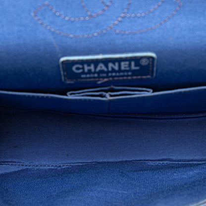 Blue Chanel Medium Classic Lambskin Airlines Double Flap Shoulder Bag