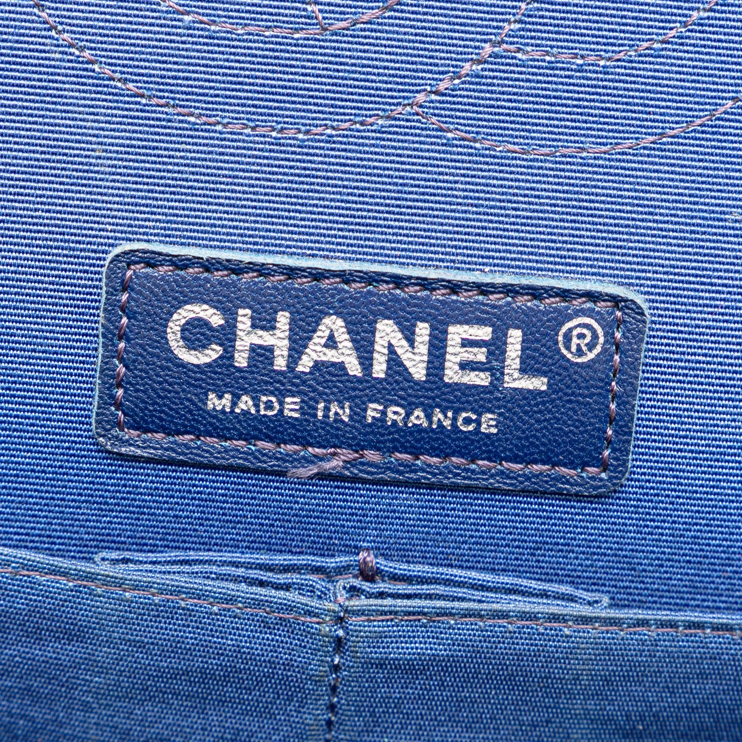 Blue Chanel Medium Classic Lambskin Airlines Double Flap Shoulder Bag