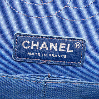 Blue Chanel Medium Classic Lambskin Airlines Double Flap Shoulder Bag