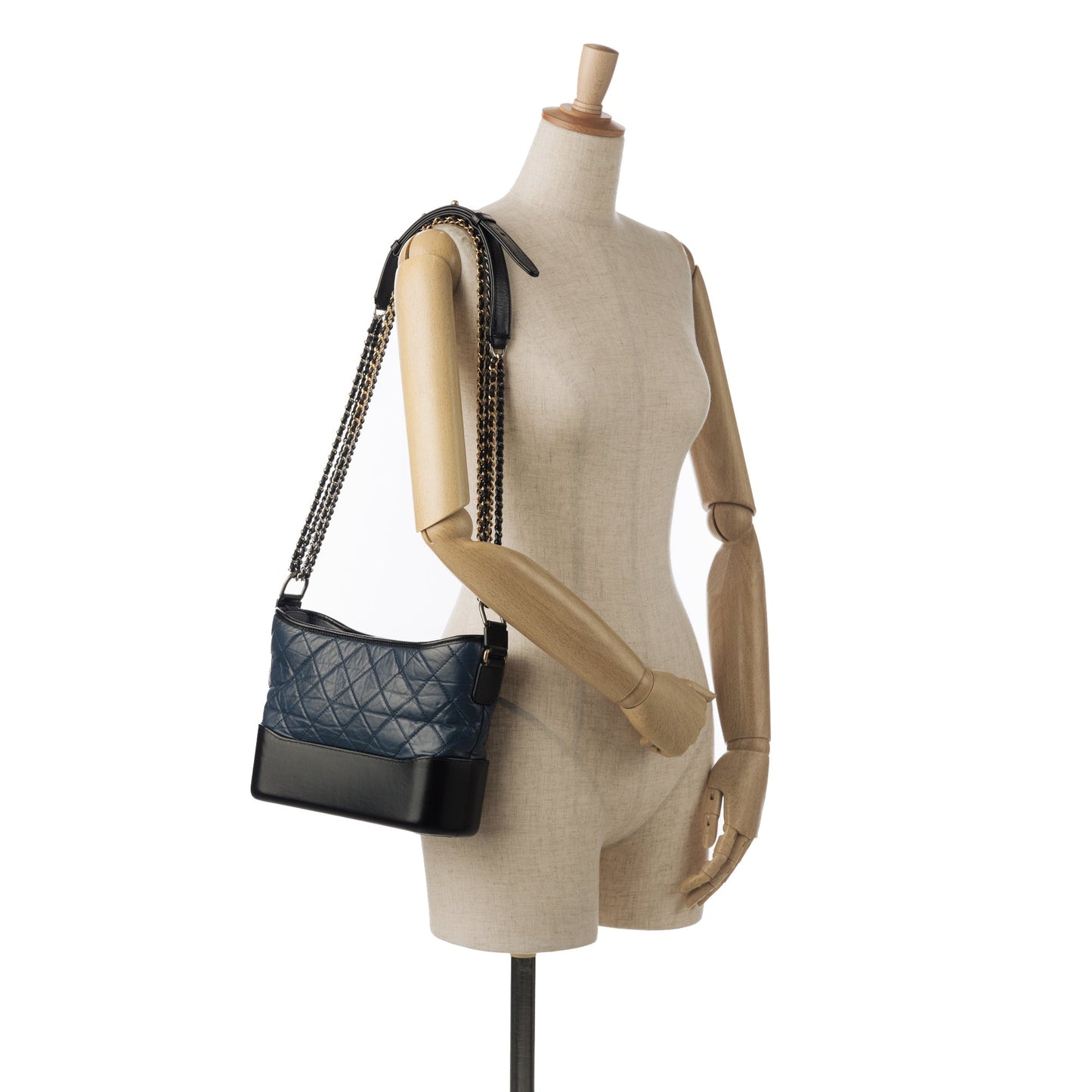 Blue Chanel Small Bicolor Aged Calfskin Gabrielle Crossbody