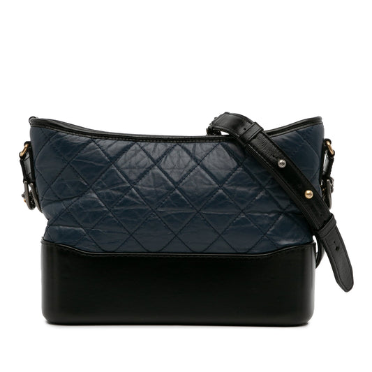Blue Chanel Small Bicolor Aged Calfskin Gabrielle Crossbody