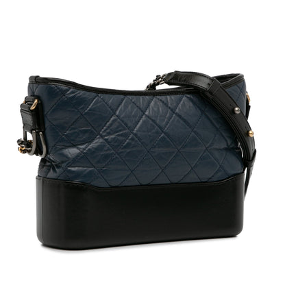 Blue Chanel Small Bicolor Aged Calfskin Gabrielle Crossbody