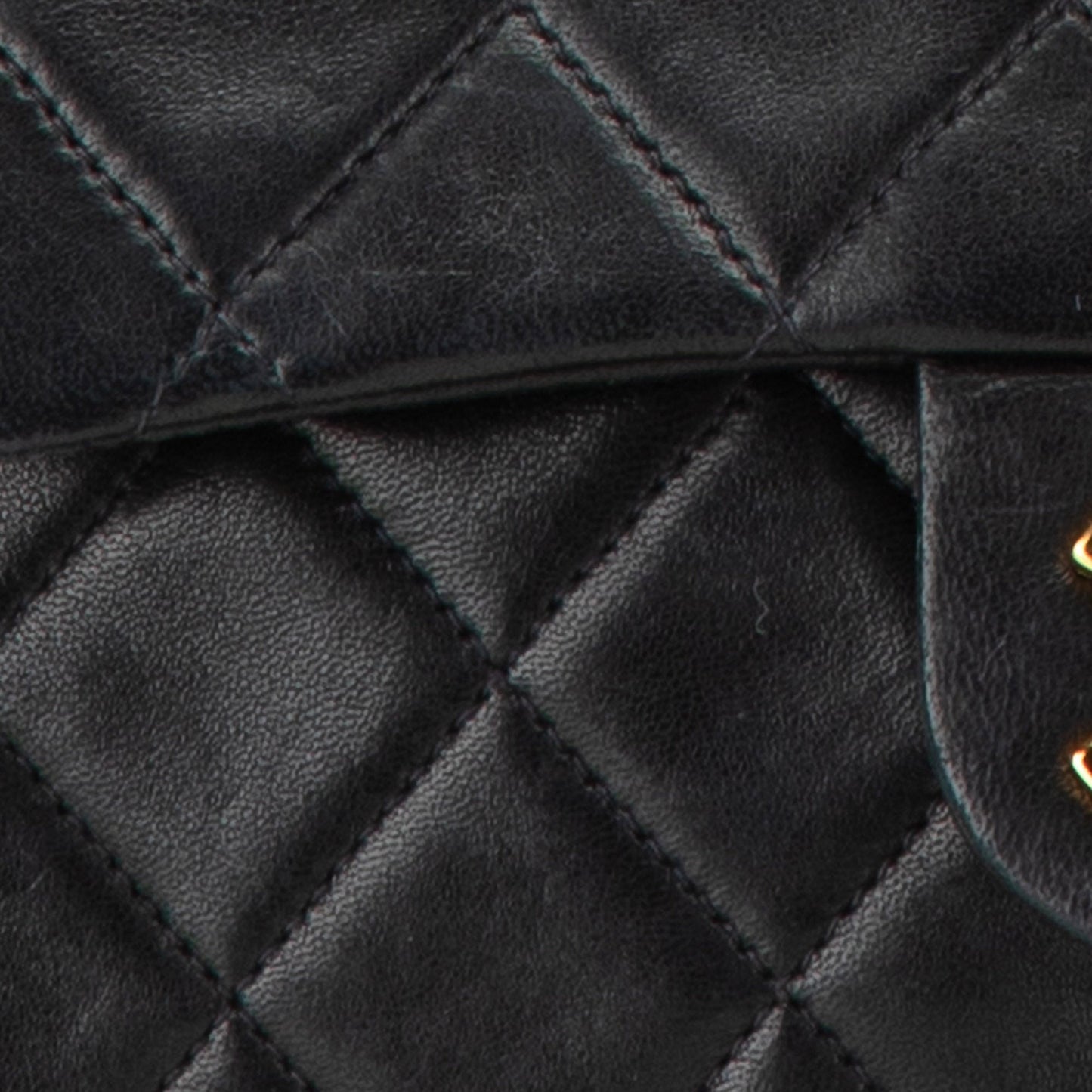 Black Chanel Mini Square Classic Lambskin Single Flap Crossbody Bag