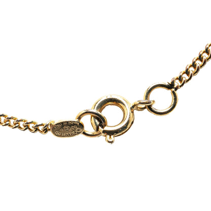 Gold Chanel Gold Plated Rhinestone No.5 Square Necklace