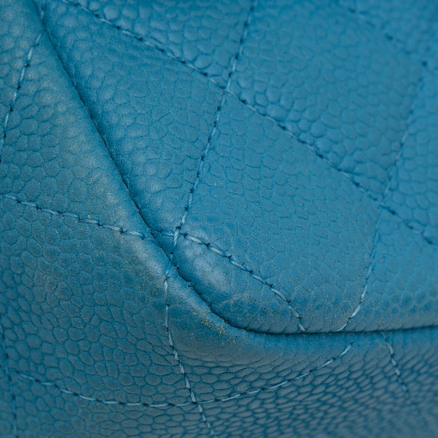 Blue Chanel Mini Rectangular Classic Caviar Single Flap Crossbody Bag