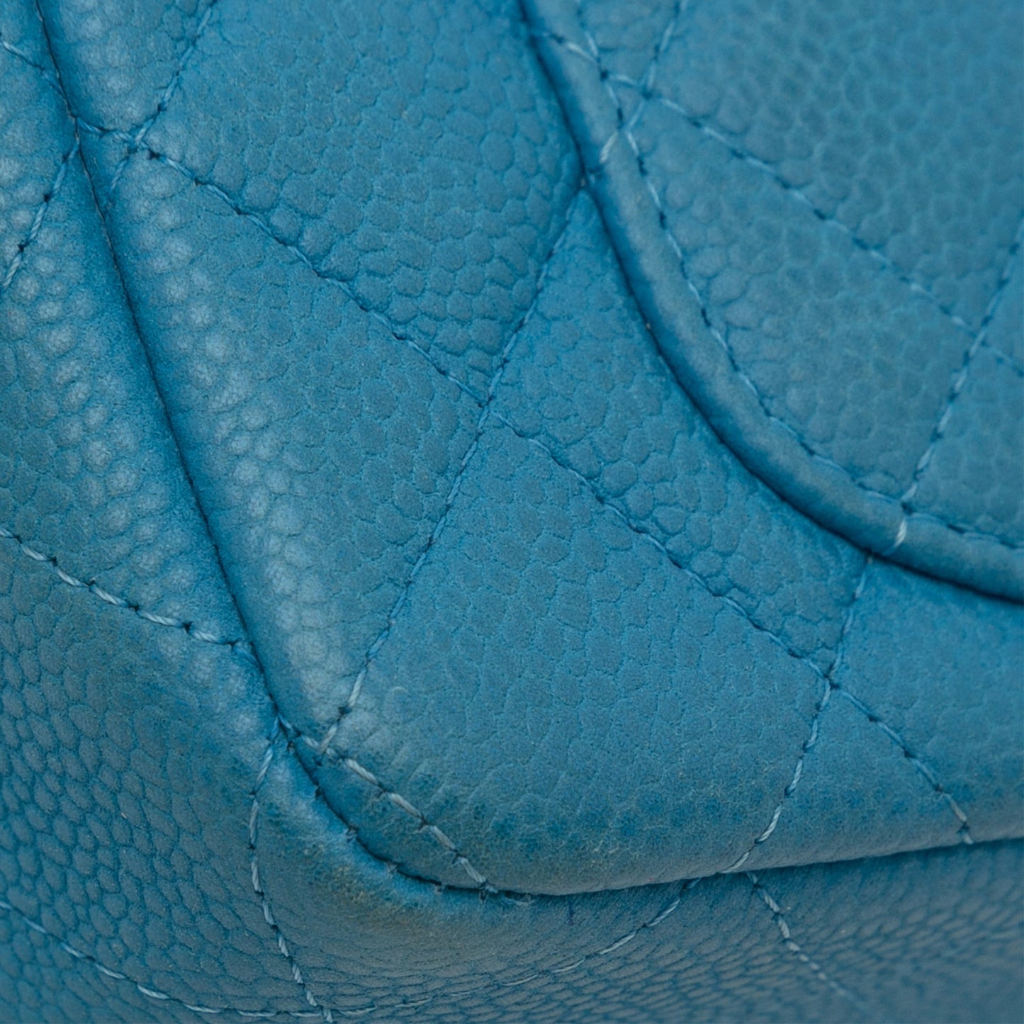 Blue Chanel Mini Rectangular Classic Caviar Single Flap Crossbody Bag