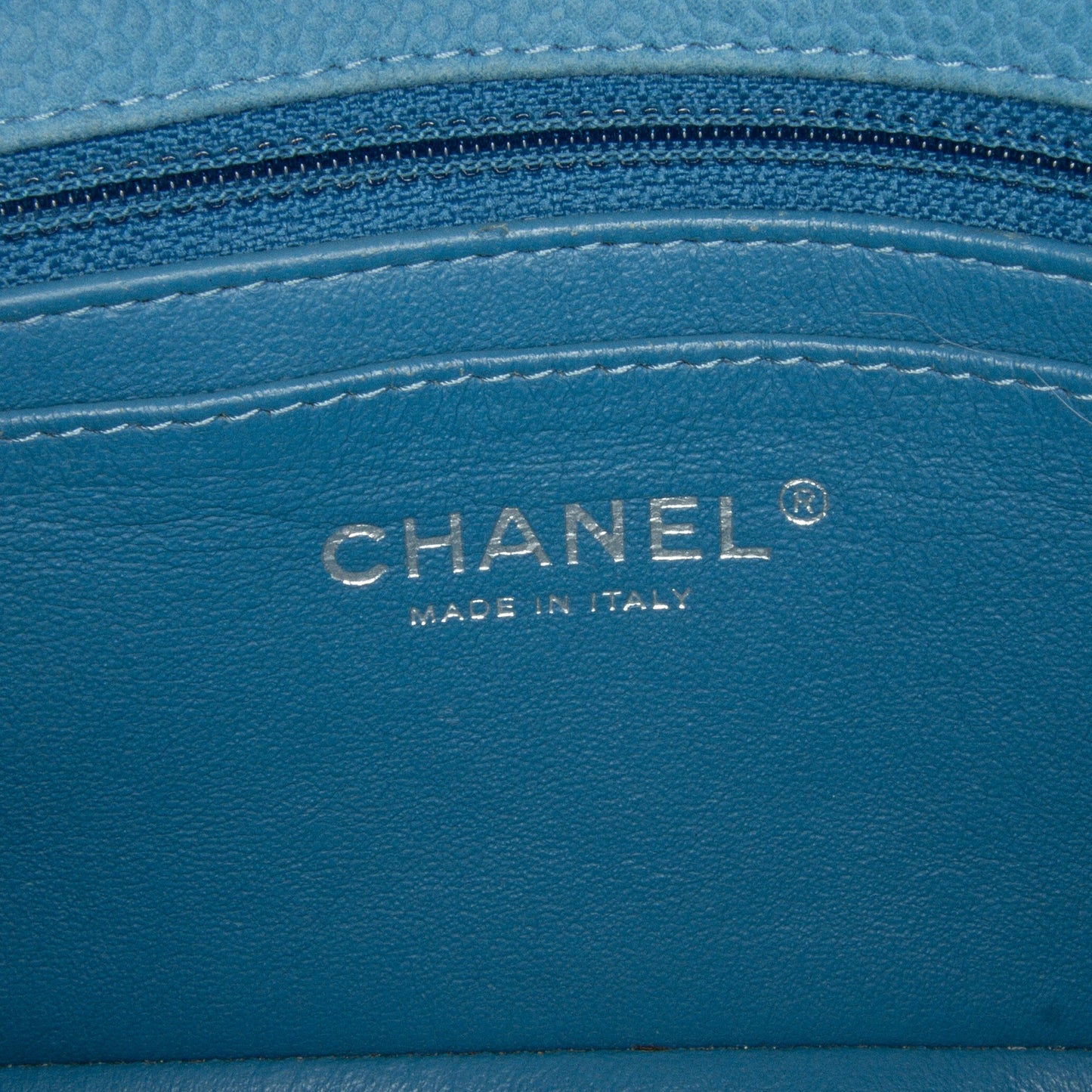 Blue Chanel Mini Rectangular Classic Caviar Single Flap Crossbody Bag