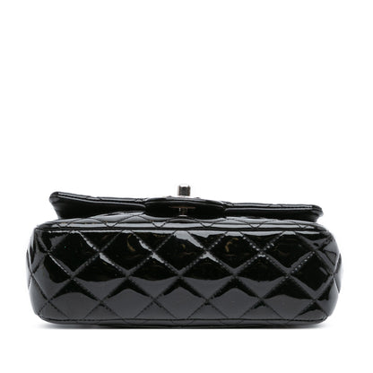 Black Chanel Mini Rectangular Classic Patent Single Flap Crossbody Bag