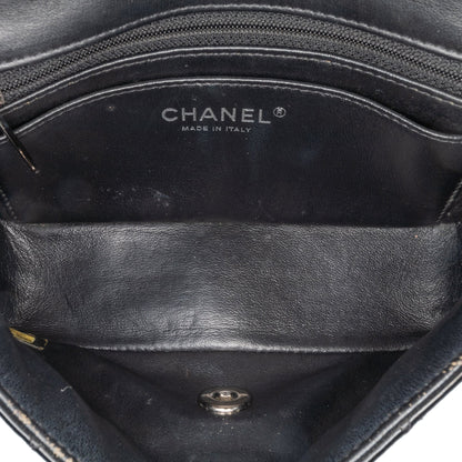 Black Chanel Mini Rectangular Classic Patent Single Flap Crossbody Bag