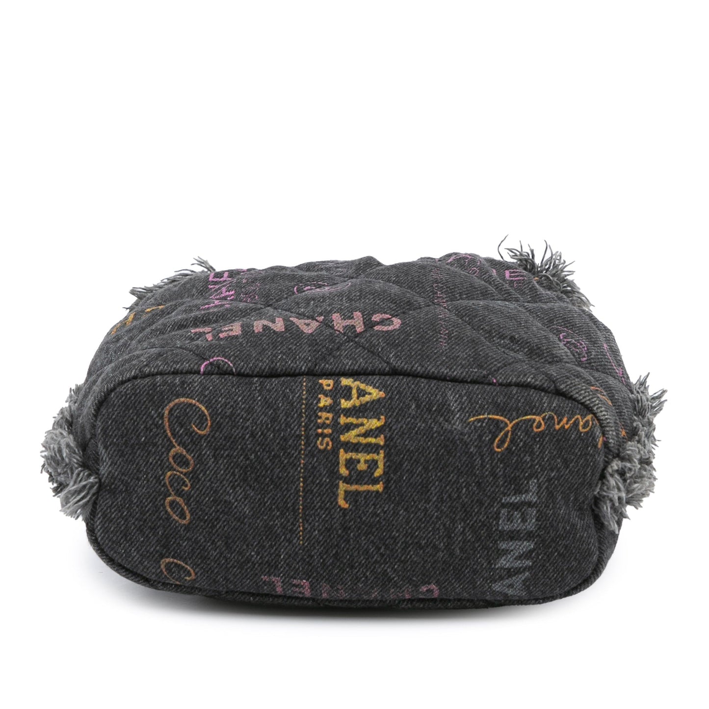 Gray Chanel Small Denim Mood Bucket with Chain