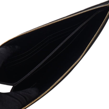 Black Chanel Quilted Lambskin Wave Clutch