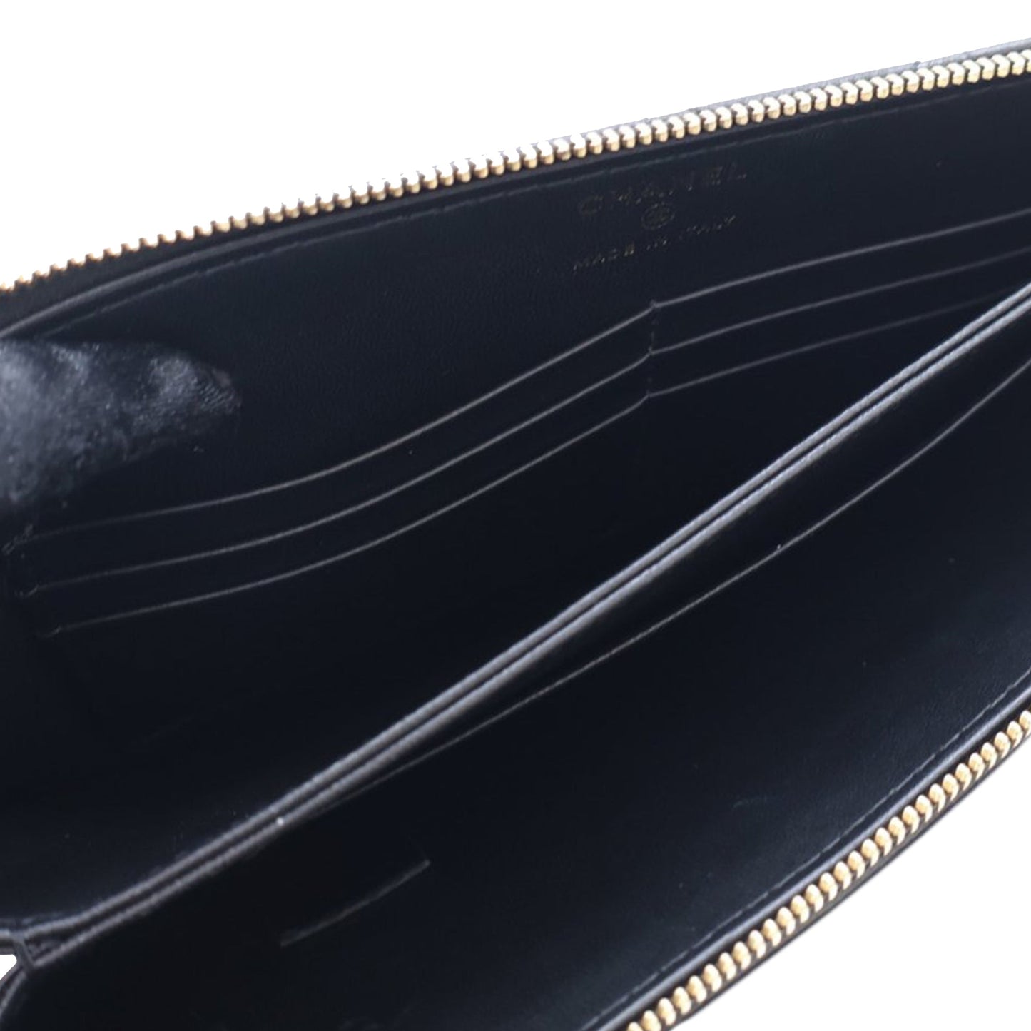 Black Chanel Quilted Lambskin Wave Clutch