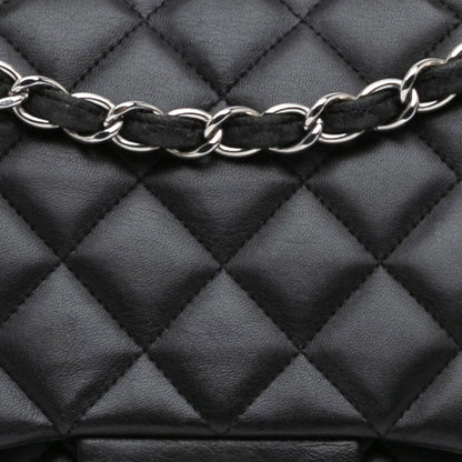 Black Chanel Jumbo Classic Lambskin Single Flap Shoulder Bag