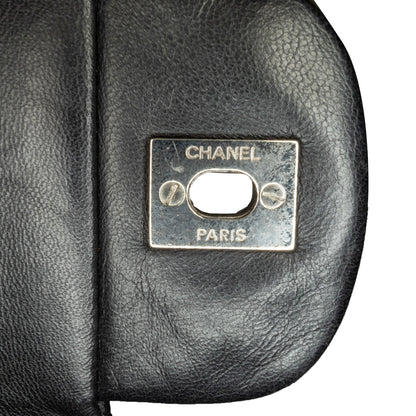 Black Chanel Jumbo Classic Lambskin Single Flap Shoulder Bag
