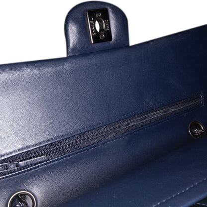 Blue Chanel Medium Classic Patent Double Flap Shoulder Bag