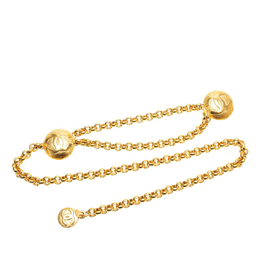 Gold Chanel Gold Plated CC Medallion Chain Belt