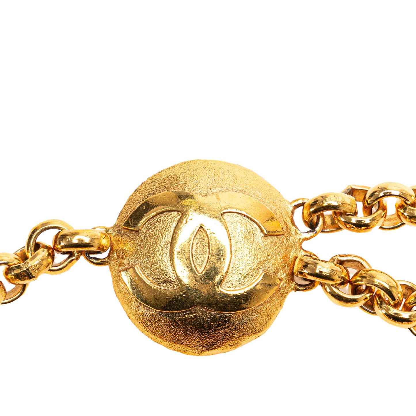 Gold Chanel Gold Plated CC Medallion Chain Belt