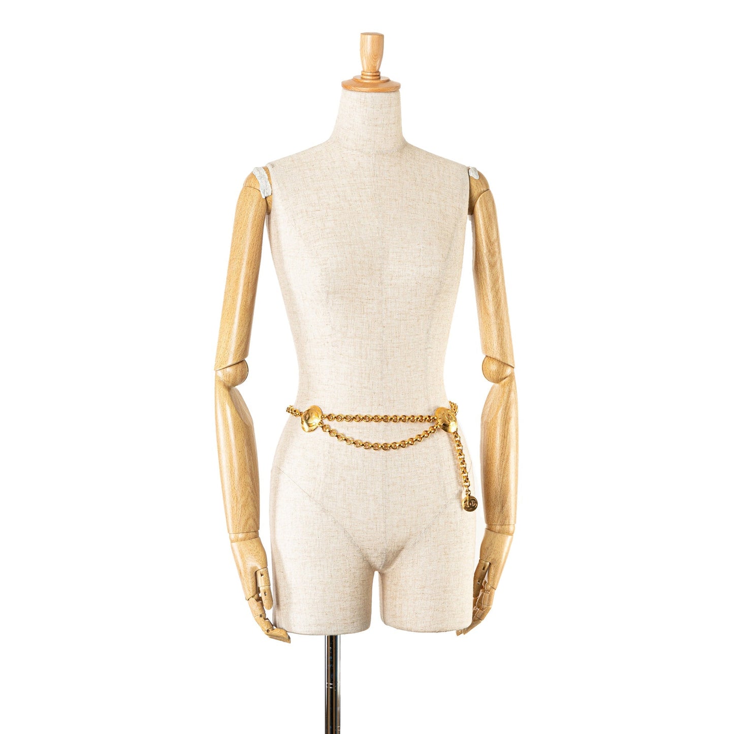 Gold Chanel Gold Plated CC Medallion Chain Belt