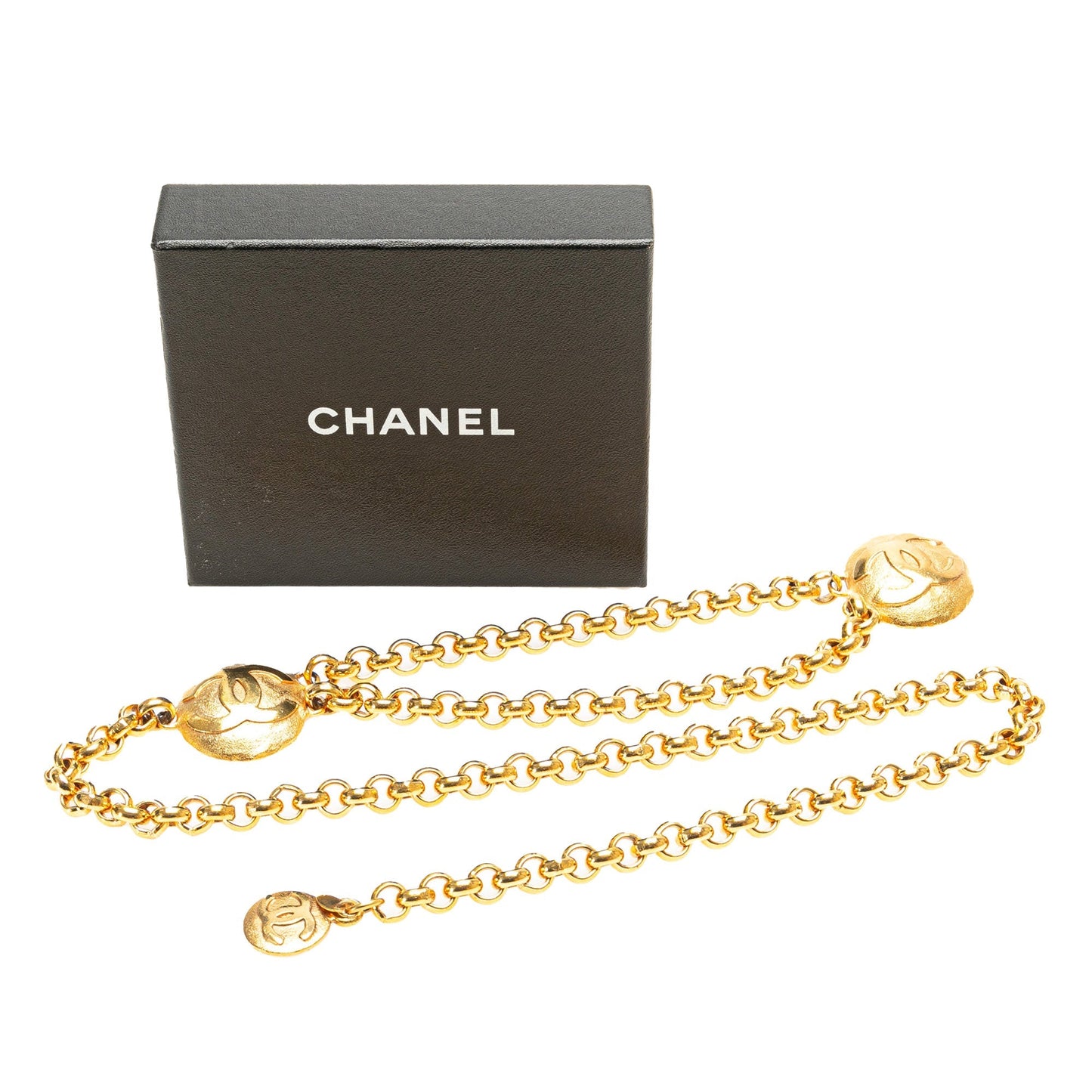 Gold Chanel Gold Plated CC Medallion Chain Belt