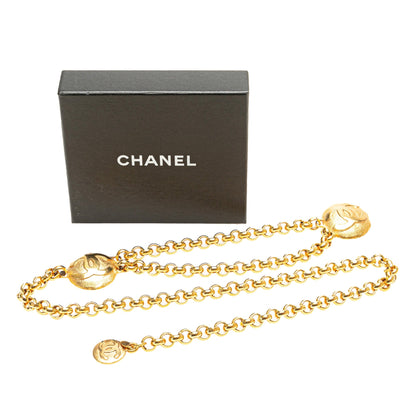 Gold Chanel Gold Plated CC Medallion Chain Belt