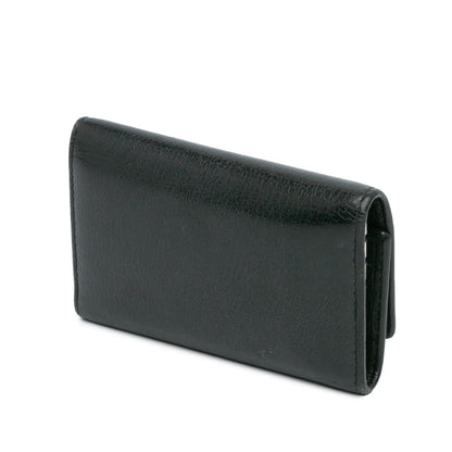 Black Chanel CC Camellia Leather Key Holder