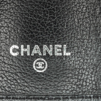 Black Chanel CC Camellia Leather Key Holder