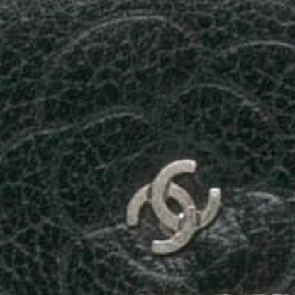 Black Chanel CC Camellia Leather Key Holder