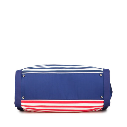 Blue Chanel Paris Venice CC Canvas Mariniere Chain Tote