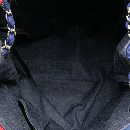 Blue Chanel Paris Venice CC Canvas Mariniere Chain Tote