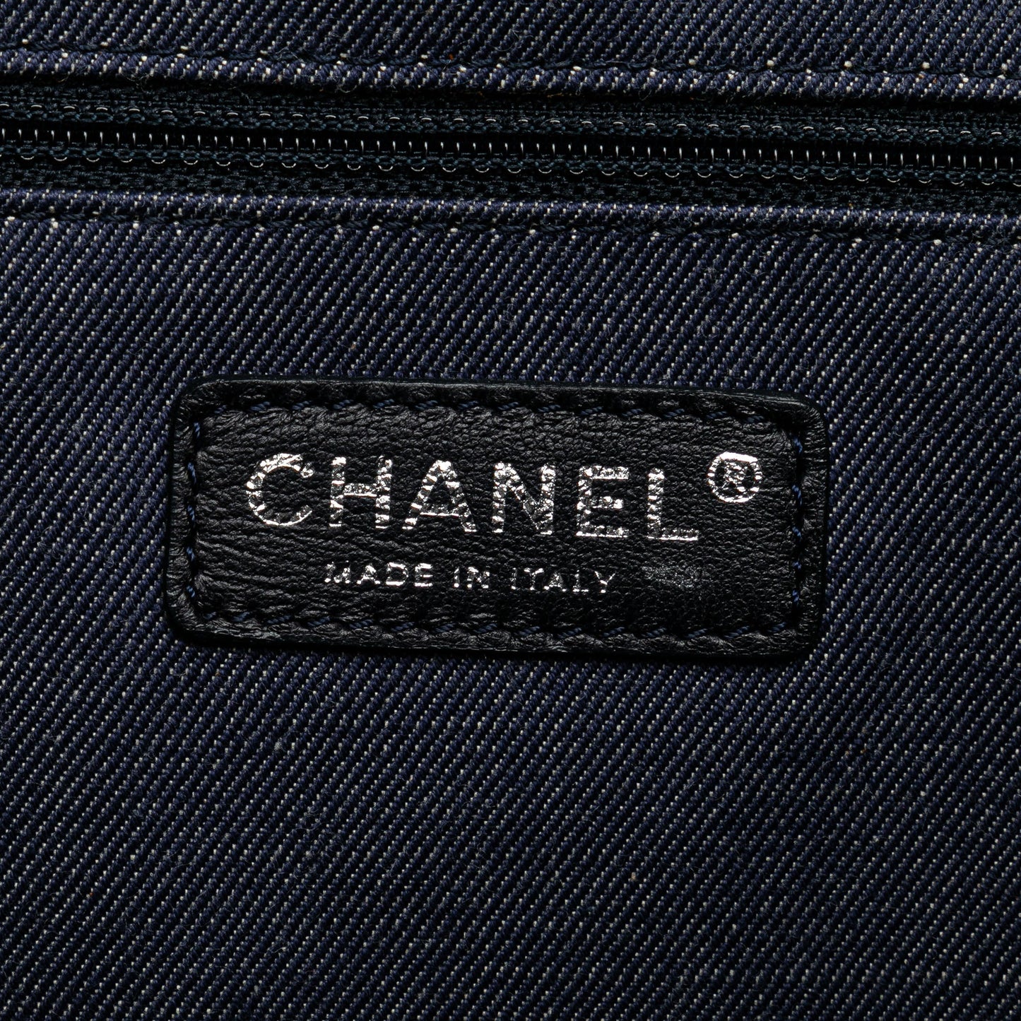 Blue Chanel Paris Venice CC Canvas Mariniere Chain Tote