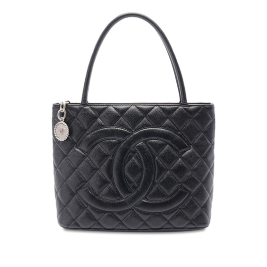 Black Chanel Caviar Medallion Tote