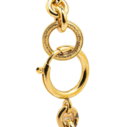 Gold Chanel Gold Plated CC Pendant Necklace