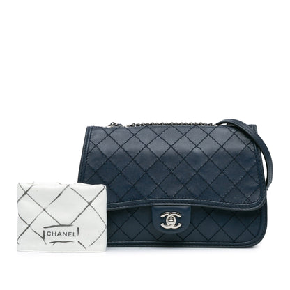 Blue Chanel Medium Stitched Calfskin Citizen Flap Crossbody Bag