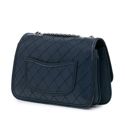 Blue Chanel Medium Stitched Calfskin Citizen Flap Crossbody Bag