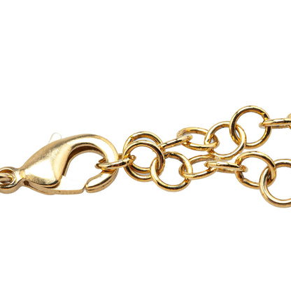 Gold Chanel Gold Plated CC Heart Crystal Bracelet